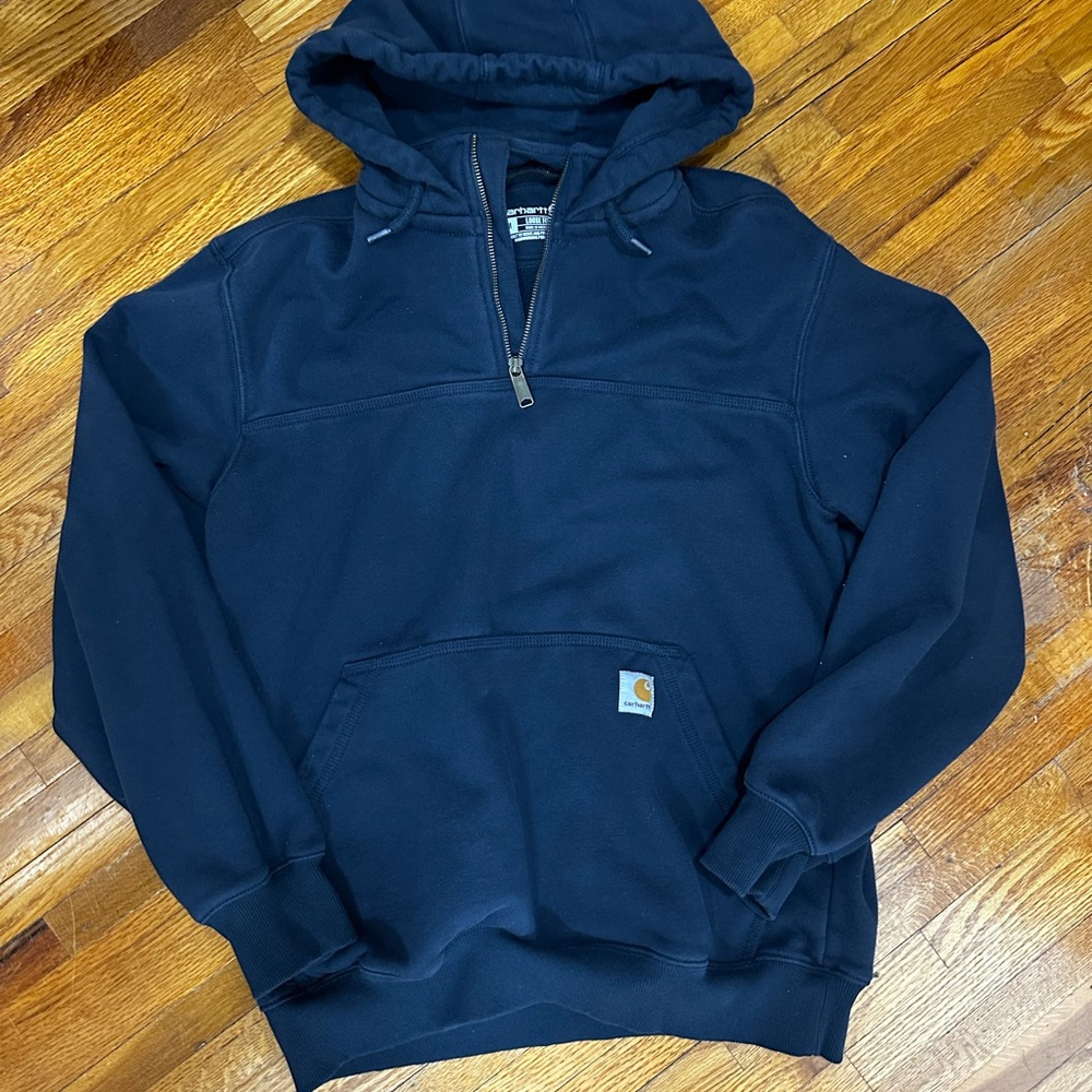 Carhartt Men’s Navy Zip-Front Hooded Sweatshirt